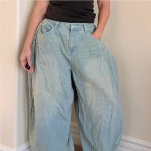 SHEIN Light Wash Wide Leg Jeans